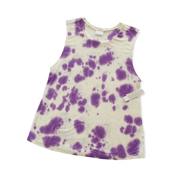 Abound Purple and White Tie Dye Ribbed Muscle Tank Top Small - Picture 1 of 10
